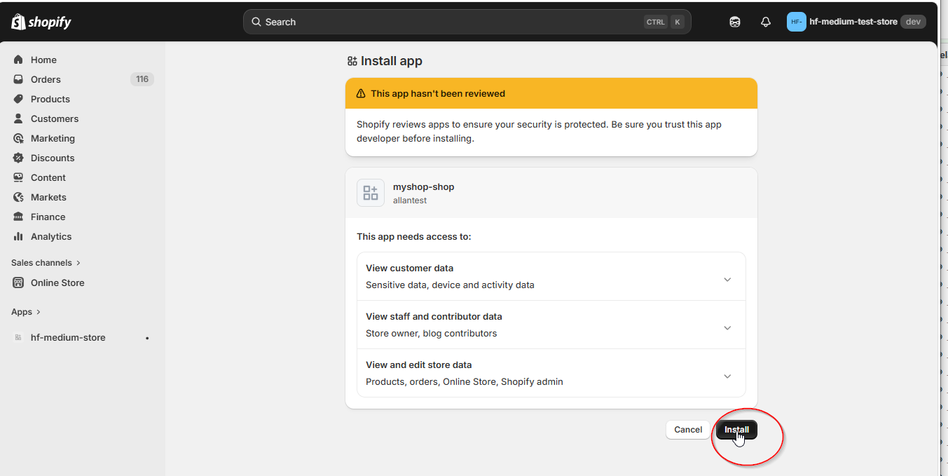 Review permissions and click Install