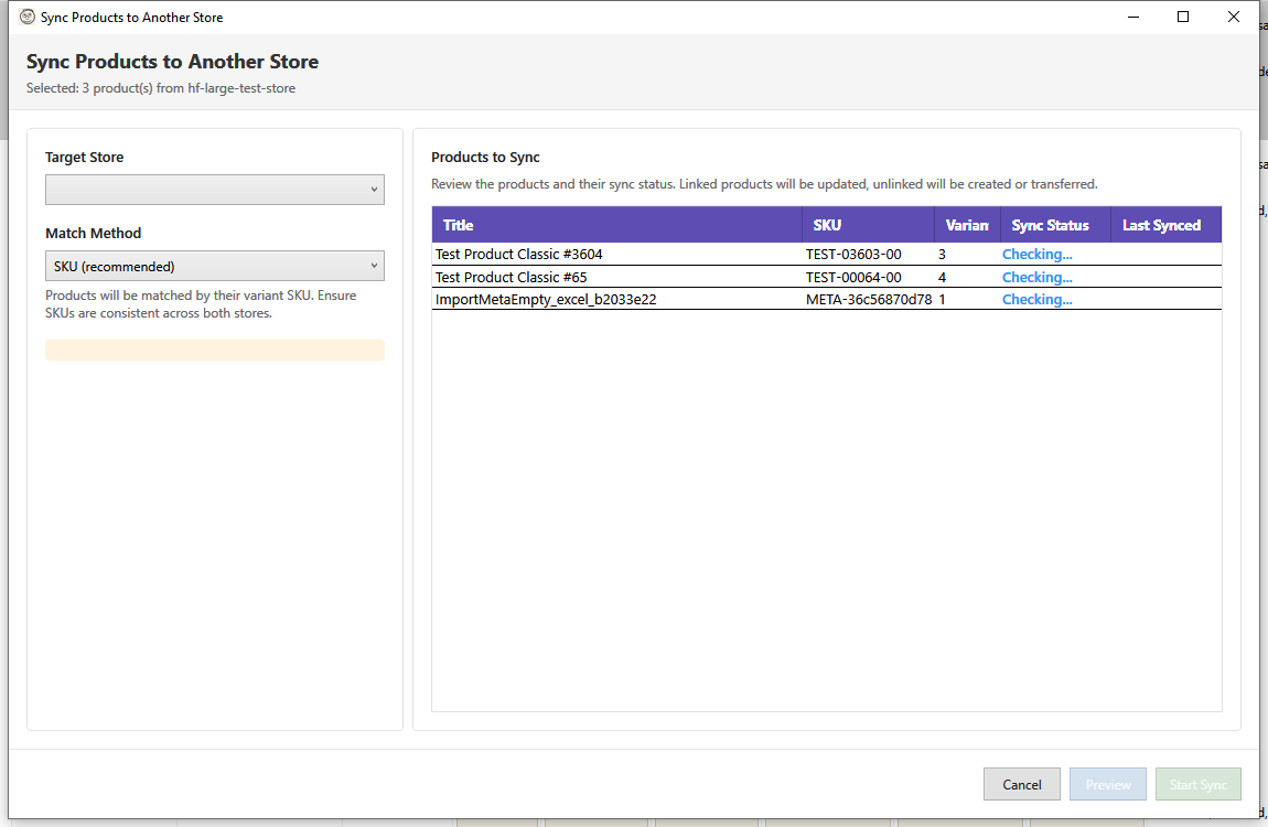 Send to Store dialog